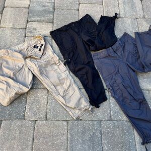 Calvin Klein Jeans Tan Cargo Pants Retro Capri’s Lot of 3